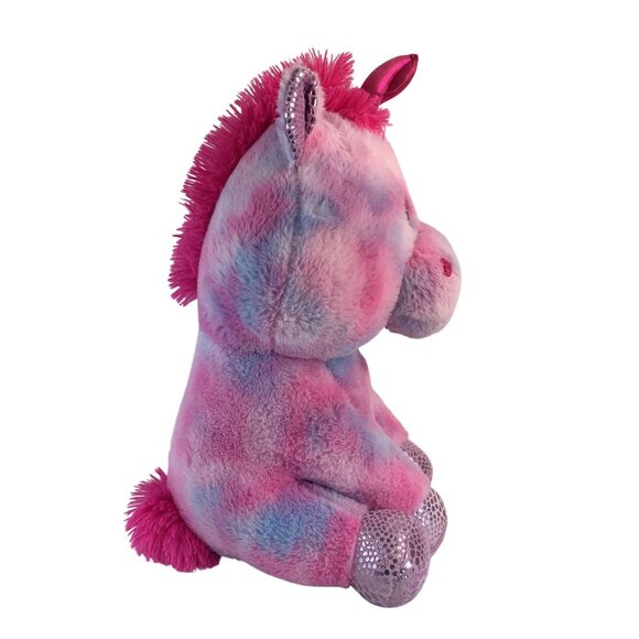 Kellytoy Pink Unicorn Plush 23" Tie Dye Sparkle Hooves Stuffed Animal Toy - Picture 2 of 9
